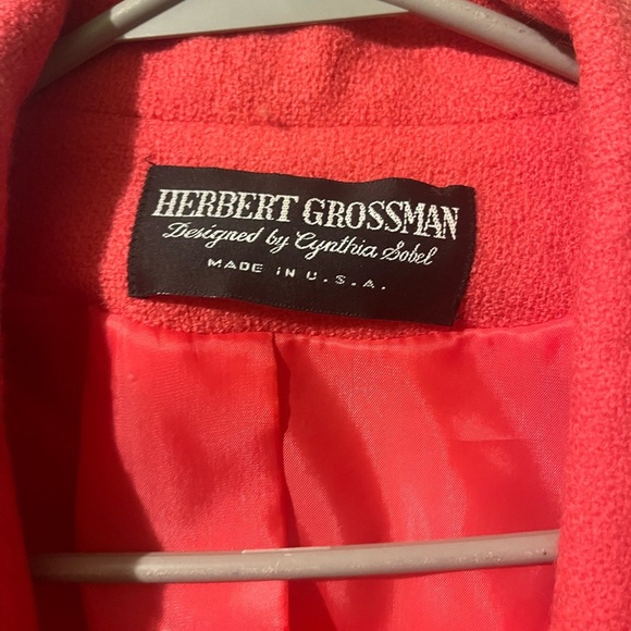 HERBERT GROSSMAN Dergned by Cynthia Sobel Pink Blazer Wool Size Med wool - Picture 3 of 9